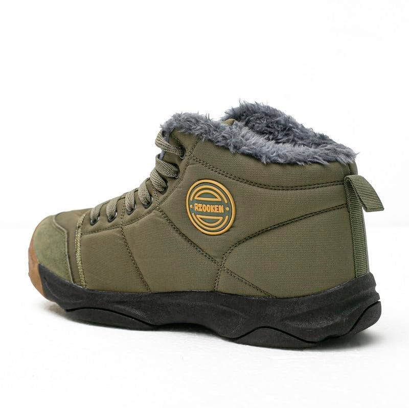 UPSOLO Hombre Botas Mochilero Botines Nieve Tobillo Caminante Trekking Invierno Zapatos Senderismo Antideslizantes Deporte Totalmente Pieles Zapatillas Livianas Caminar(6118 olive drab 39) - Image 3