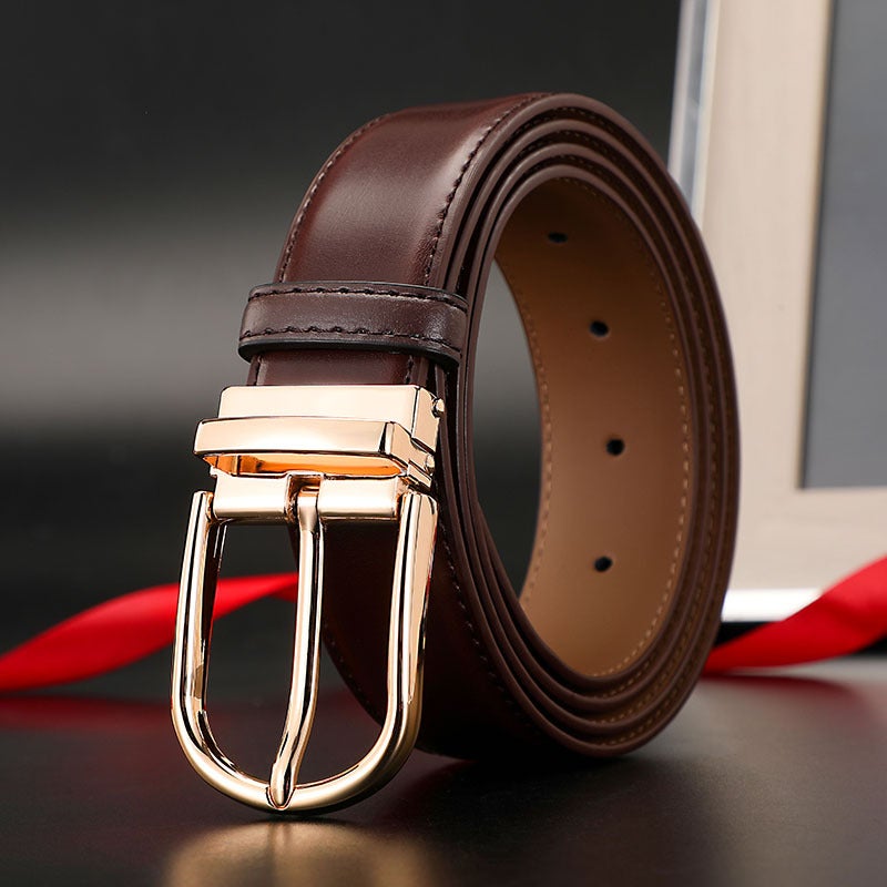 Mens Genuine Leather Belt Classic Casual with Gift Box 8662 pin buckle 