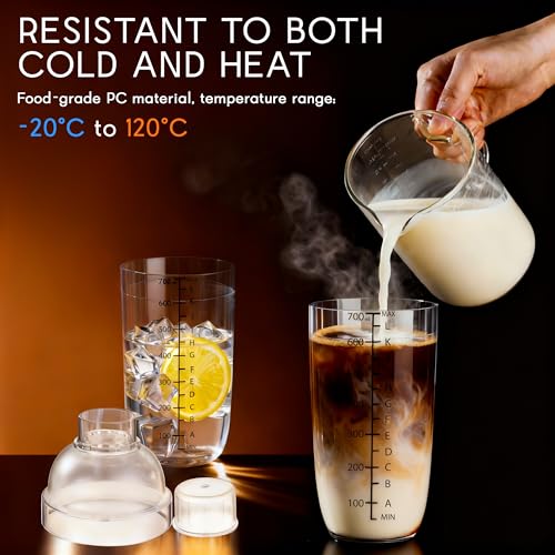 BETTFOR Plastic Cocktail Shaker with Measuring Scale 24oz (700ml), Leak-Proof & Shatter-Resistant Drink Mixer for Bartending, Protein Shakes, Iced Coffee & Milk Tea - Image 5
