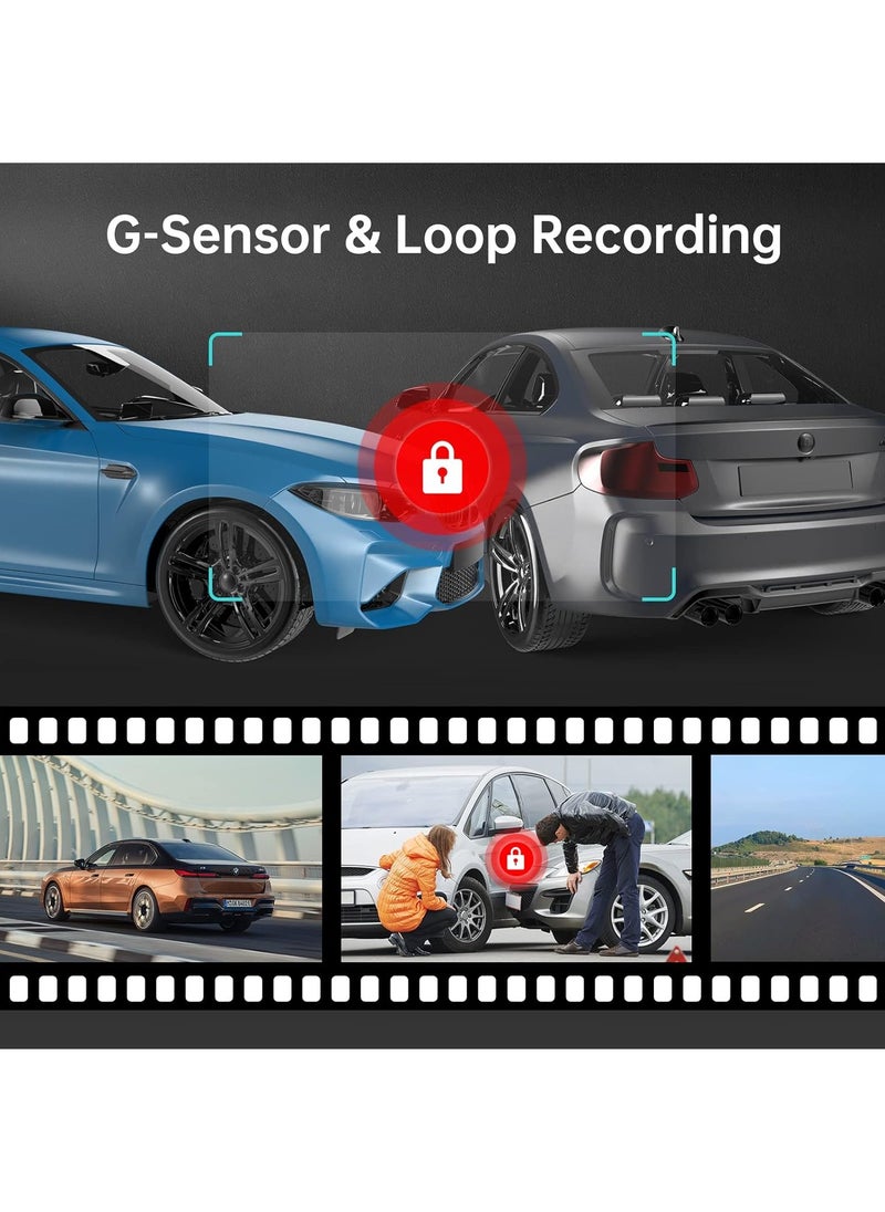 AZDOME AZDOME WiFi 1080P Mini Dash Cam for Car, Voice Control Car Camera, Fatigue Driving Reminder Dashboard Camera with APP WDR Night Vision Loop Recording, 24H Parking Mode (with 64G Card)  - Image 4