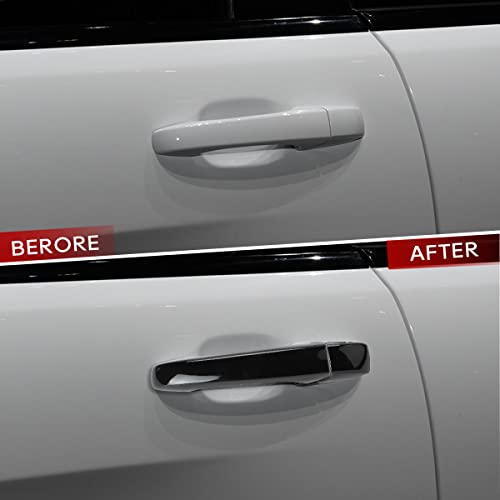 DLOVEG Car Exterior Door Handle Cover Compatible for Grand Cherokee 20112021 Accessories 20112022 Durango Black Door Handle Protector with Smart Key Holes Glossy Black - Image 3