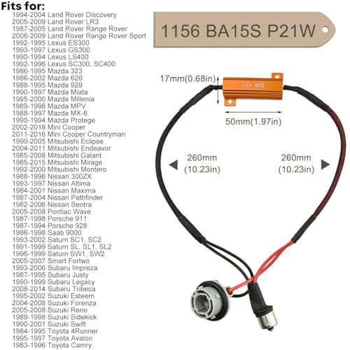 Onex O-NEX BA15s 1156 LED Load Resistor Kit 50W 8ohm Turn Signal Bulb Relay Harness Adapter Anti Flicker Error Decoder Warning Canceller - Image 5
