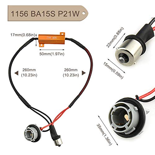 Onex O-NEX BA15s 1156 LED Load Resistor Kit 50W 8ohm Turn Signal Bulb Relay Harness Adapter Anti Flicker Error Decoder Warning Canceller - Image 4