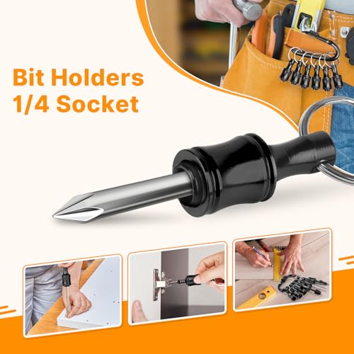 Sopclane 24PCS Keychain Bit Holder,Hex Drill Bit Holder for Impact Driver Drill Bit,Screwdriver Bit Holders for Tools and Gifts for Men,Black - Image 5