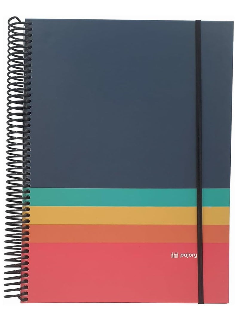 Pajory دفتر ملاحظات مقوى بغطاء حلزوني مربع مقاس A4 5 مم، 120 ورقة - Image 1