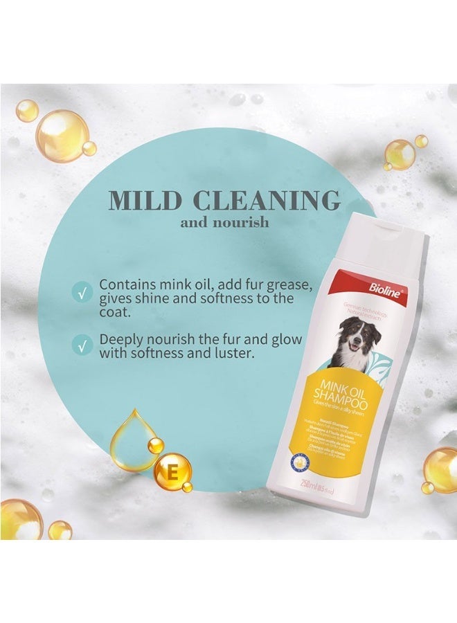 Bioline Mink Oil Shampoo for Dogs 250ml,Itching Antibacterial Natural Mink Oil Dog Shampoo, White Orange - Image 3