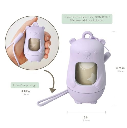 Moodie Disposable Diaper Bags Dispenser COMBO PACK |105 LAVENDER SCENTED Baby Poop Bags TOTAL & 1 Diaper Disposal Bag Dispenser | Dirty Diaper Trash Bags on the Go - Image 2