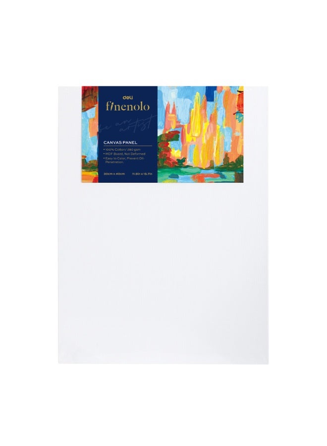 Finenolo EC280-3 Canvas Panel 20×30cm (7.9×11.9in) – 100% Cotton, 280gsm Pre-Stretched Canvas Board for Acrylic, Oil & Watercolor Painting – Artist Canvas for Beginners & Professionals, White - Image 1