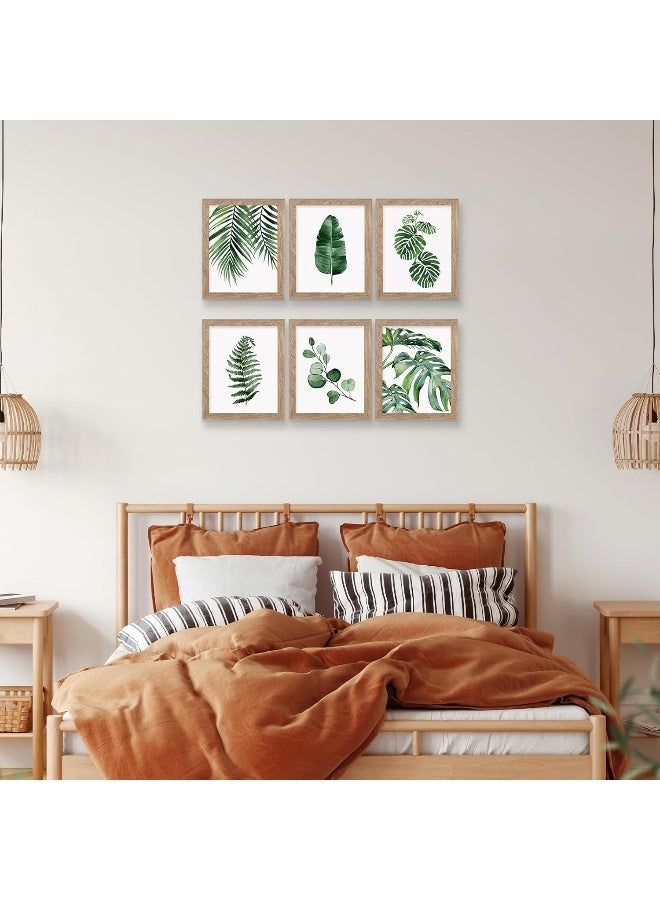 Home Trove Hoozgee Framed Botanical Wall Art Prints Set Of 6 Tropical Leaves Canvas Decor  - Image 3
