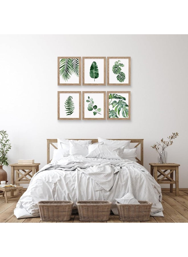Home Trove Hoozgee Framed Botanical Wall Art Prints Set Of 6 Tropical Leaves Canvas Decor  - Image 2