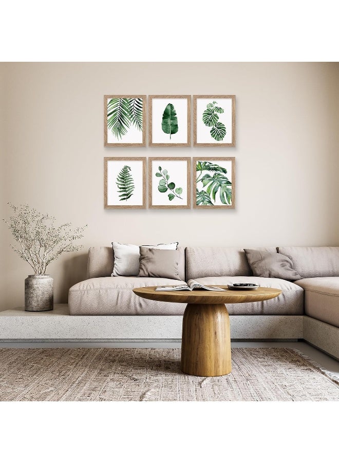 Home Trove Hoozgee Framed Botanical Wall Art Prints Set Of 6 Tropical Leaves Canvas Decor  - Image 4
