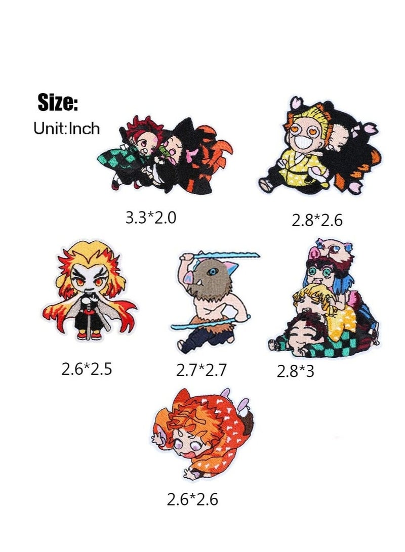 Iron on Patches for Clothing,19 Pieces Iron on Patches Anime Patches Demon Slayer Embroidered Iron on Sew on Decorative Applique Patch Patches for DIY Jeans Jackets Shirts Bag Caps - Image 5