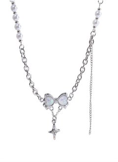 Butterfly Bow Pearl Necklace