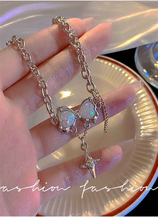 Generic - Butterfly Bow Pearl Necklace - Image 1