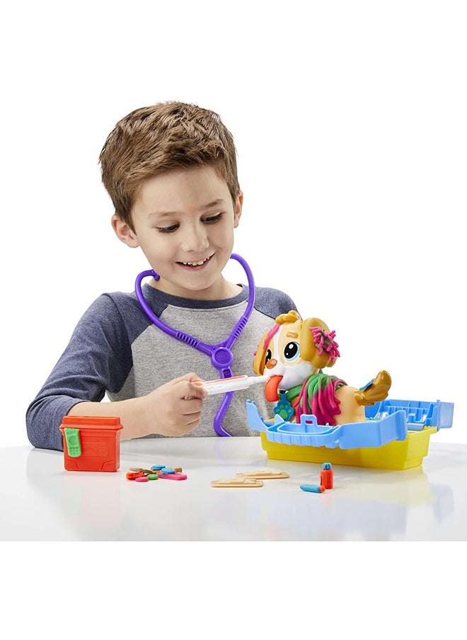 Play-Doh - Kids Care 'N Carry Vet Playset With Toy Dog, Storage, 10 Tools, And 5 Modeling Compound Colours, Non-Toxic for 3 Years And Up - Image 1