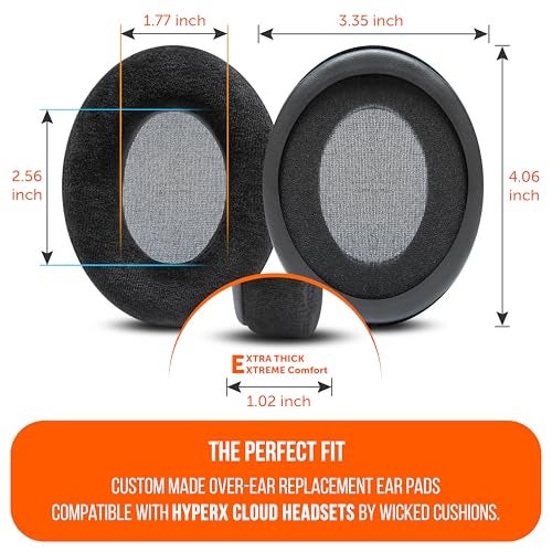 WC StealthZ Cloud - FPS Oriented Earpads for HyperX Cloud Alpha, Cloud 2, Cloud Stinger & More by GadgetryTech & Wicked Cushions | Enhanced Sound Precision & Breathable Comfort | Black - Image 5