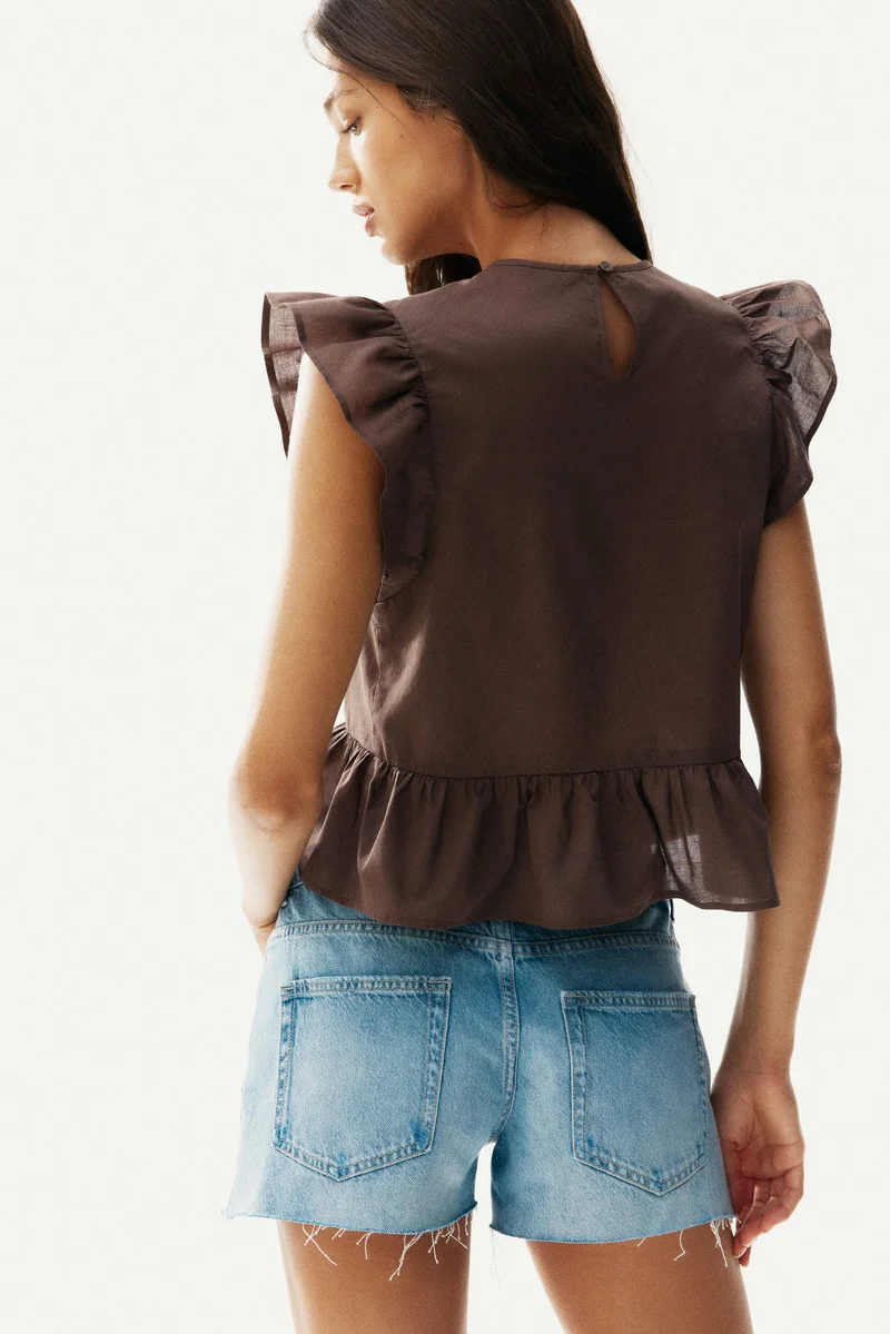H&M Lace-inset peplum blouse