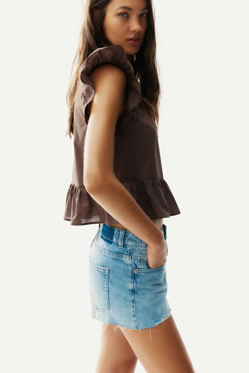 H&M Lace-inset peplum blouse