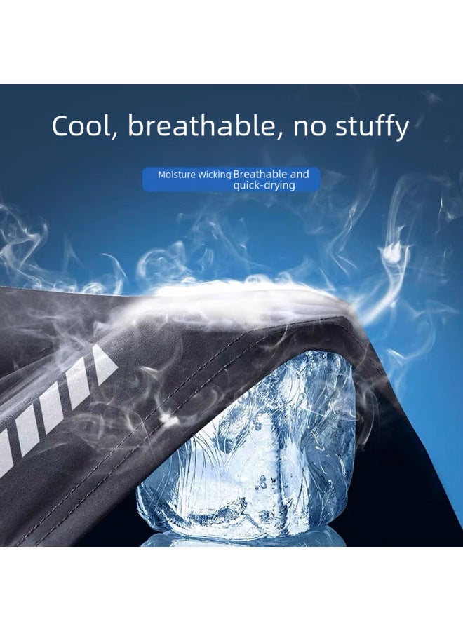 Loquat Swimming Trunks Men's Swimsuit Suit Double-layer Five-point Swimming Trunks Split-type Quick-drying Diving Suit Anti-embarrassment Sports Fitness-Color:Sci-fi Long Sleeve + Double-layer Swimming Tru - Image 4