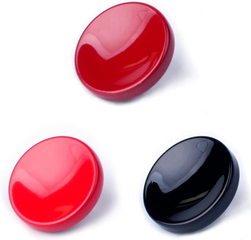 VKO Metal Soft Shutter Release Button,Delicate Camera Shutter Button Black Red Dark-red 11mm Concave Surface(3 Pack) - Image 1