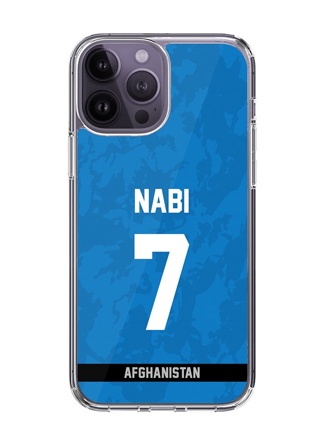 Stylizedd - Classic Clear Case for iPhone 14 Pro Max , Hybrid Soft Case Transparent Cover - Player Name - Mohammad Nabi, Jersey Number- 7 - Image 1