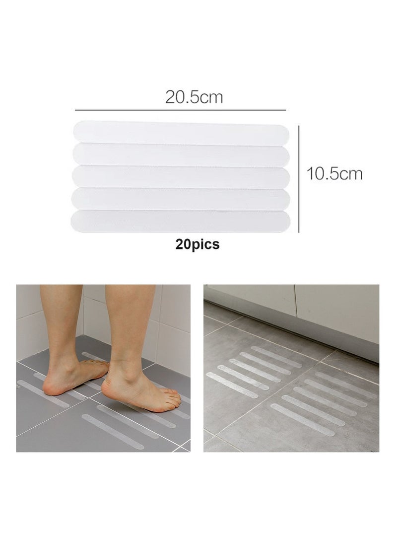 سوكاني 24 قطعة من شرائط منع الانزلاق، ملصقات أمان لدرجات الدش، شريط منع الانزلاق للاستحمام، حوض الاستحمام، الدرجات، لاصق قوي للأرضية للأطفال وكبار السن والبالغين (شفاف) - Image 2