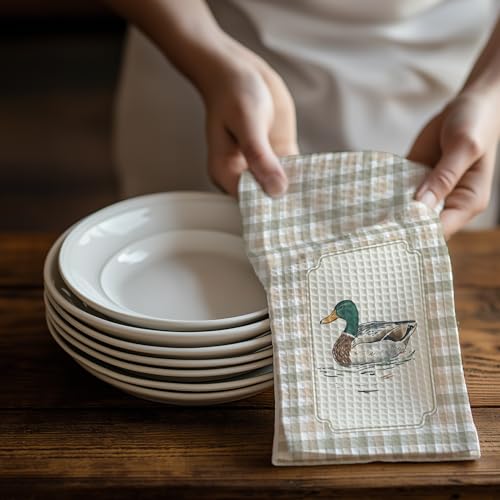 EKGJW Farmhouse Mallard Duck Kitchen Towels Set of 2,Ducks Lover Dish & Hand Towels for Kitchen & Bathroom Decor,Duck Gifts for Women Lovers,16x24 Inch - Image 5
