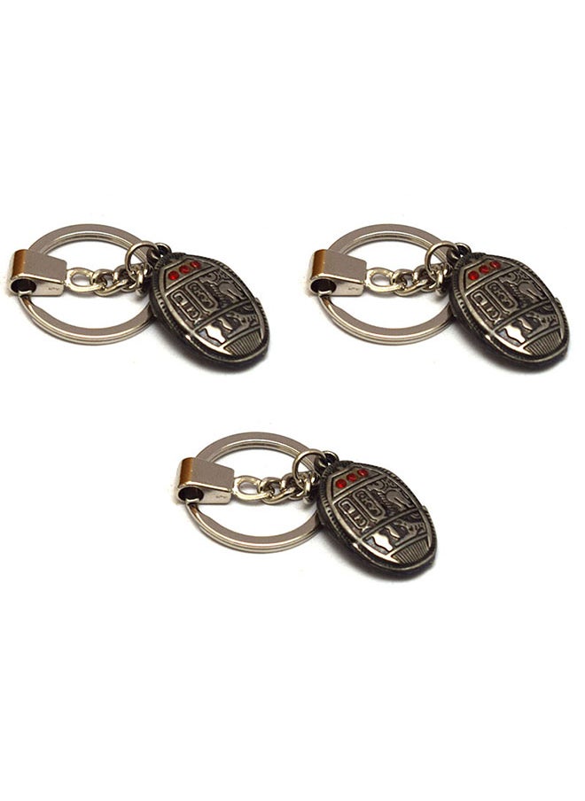 immatgar - 3 pieces of  immatgar pharaonic solid keychain Egyptian souvenirs gifts from egypt Authentic Pharaoh (Light Black) - Image 1