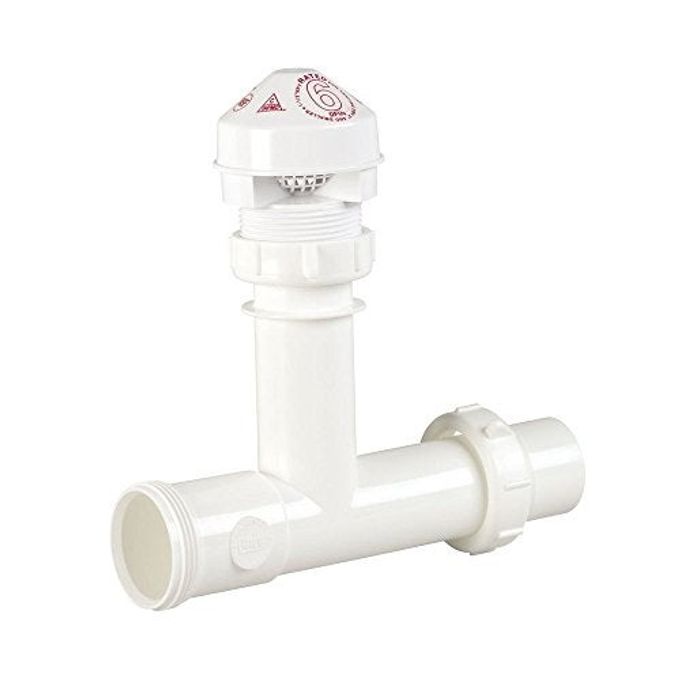 Oatey 39225 Air Admittance Valve with White Tubular Adapter Sure-Vent 1.5 in.20 Branch, 8 Stack DFU Capacity - Image 1