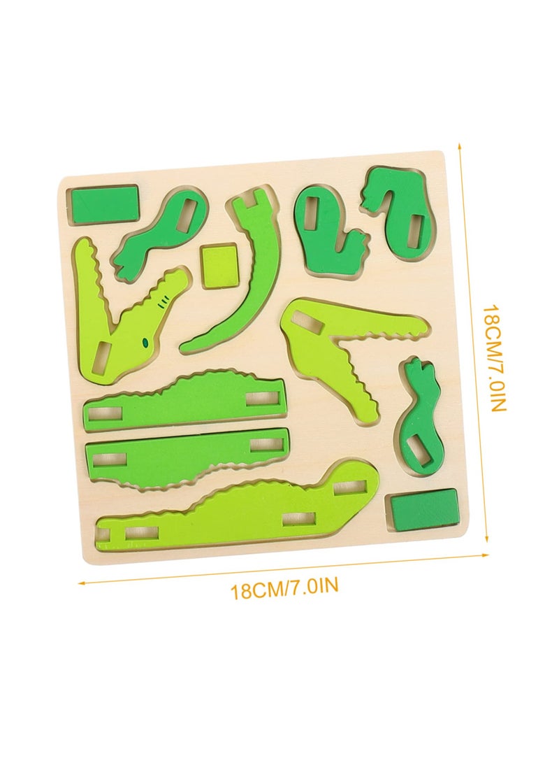 Luckam , 4 Pack Wooden Puzzles for Toddlers, Animal Shape Preschool Montessori Toys for Boys and Girls, Early Learning Handmade Skill Building Blocks for 1-3 Years Old Toddlers - Image 2