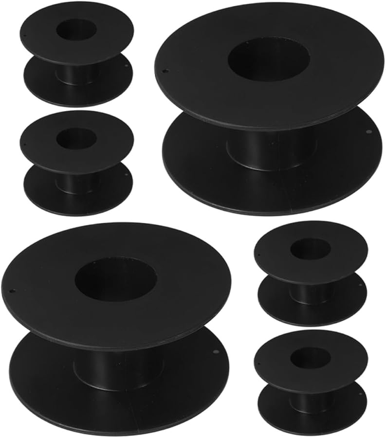 6Pcs Plastic Empty Wire Spools Cord Organizer for Efficient Cable Storage and Home Repairs - Image 1