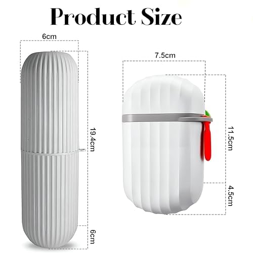 Aseenaa Combo Capsule Shape Plastic Portable Toothbrush Case Holder with Soap Case Holder, Storage Box Container Bathroom Organizer for Travel, Indoor & Outdoor | Set of 4 | Color : Multicolor - Image 2