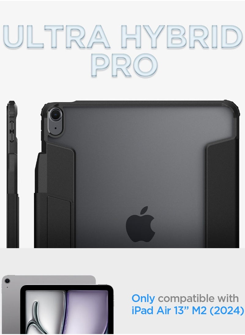 Spigen Ultra Hybrid Pro for iPad AIR 13 inch Case Cover (2024) M2 with Clear Transparent Back and Pencil Holder - Black  - Image 2