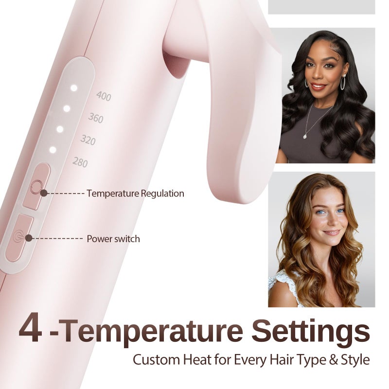 NOVUSPRO 1.5 Inch Extra Large Curling Wand for Long Hair - Ceramic Tourmaline Barrel with 40000000 Negative Ions, Defined Curls and Easy to Use with Temperature Control for All Hair Types - Image 5