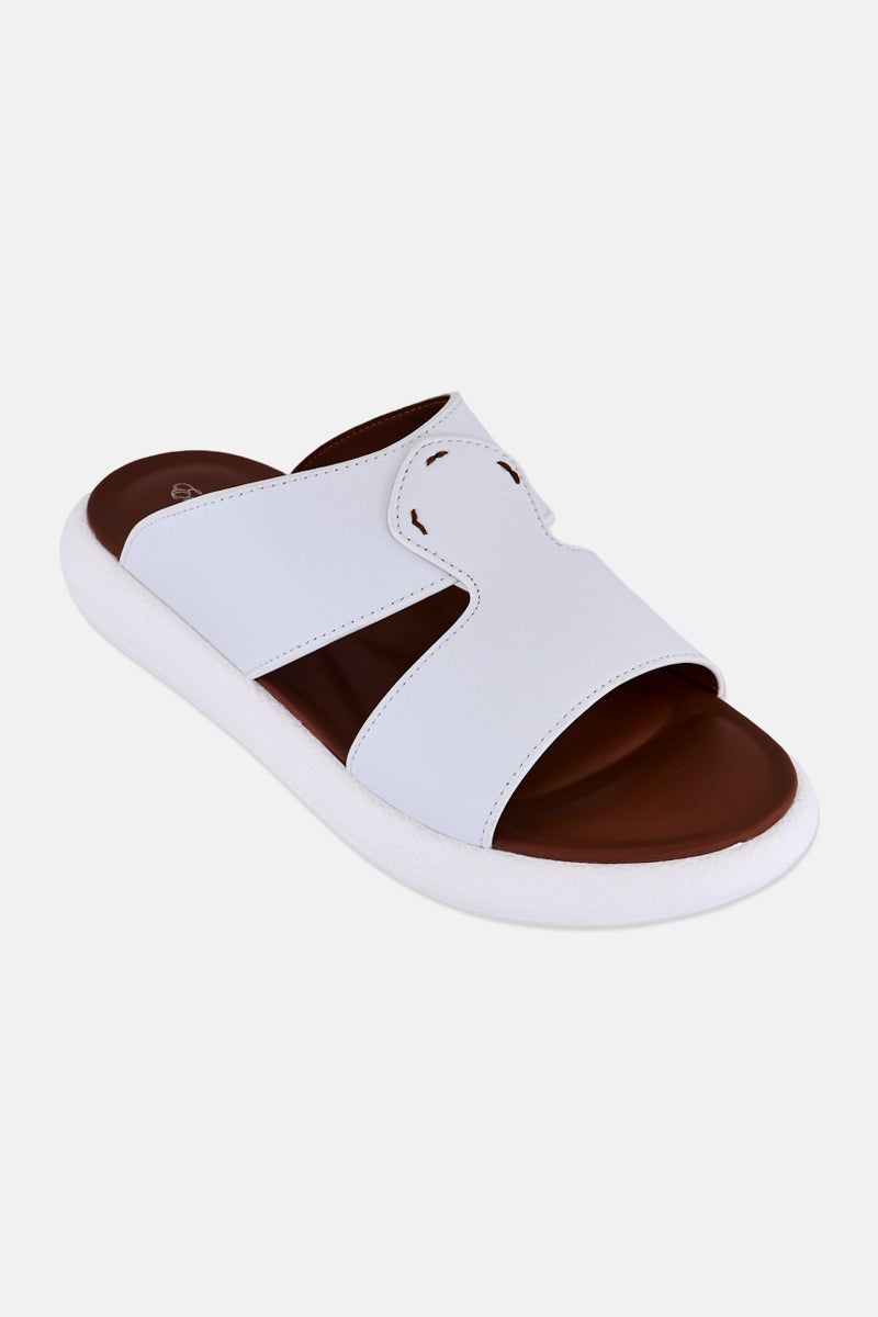 English Laundry Men Slip On Arabic Sandals, White - Image 1