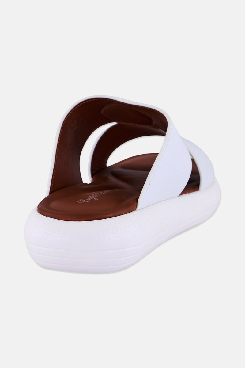 English Laundry Men Slip On Arabic Sandals, White - Image 3