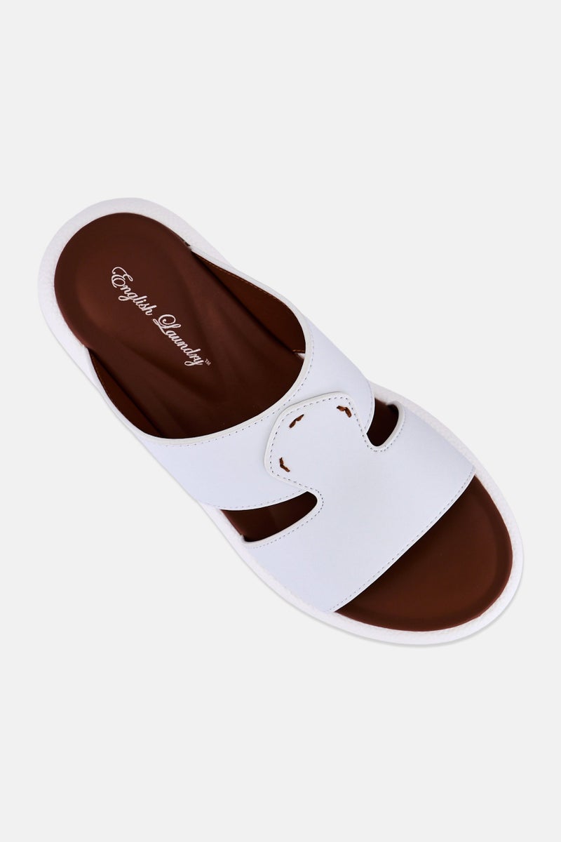 English Laundry Men Slip On Arabic Sandals, White - Image 4