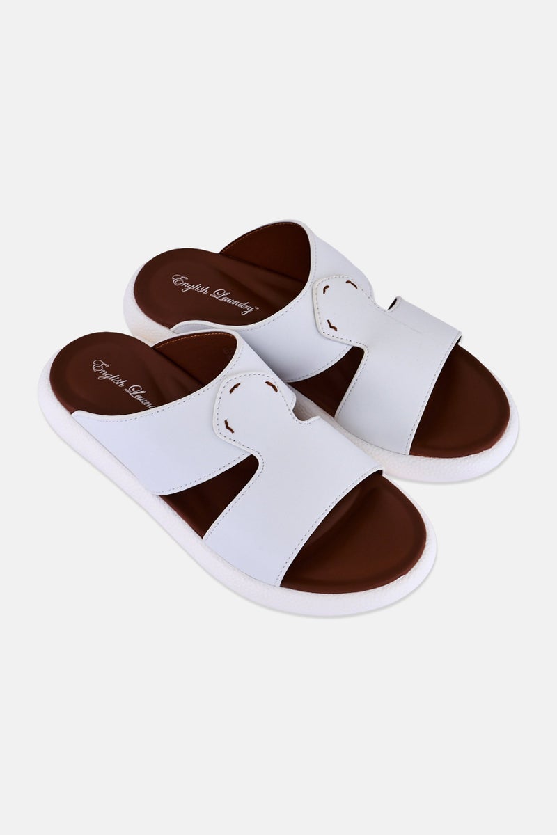 English Laundry Men Slip On Arabic Sandals, White - Image 2