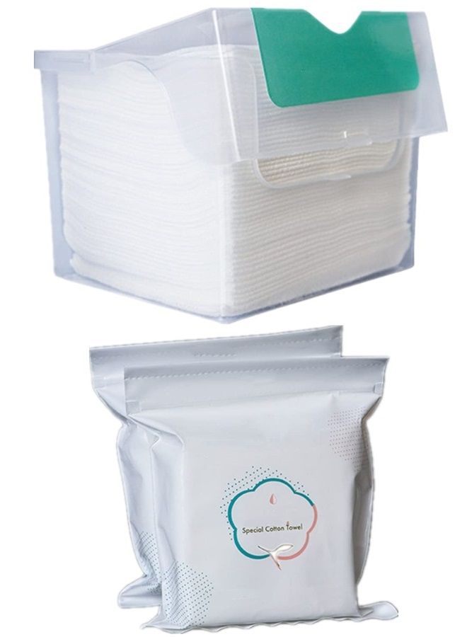 XICHEN 100 pcs Disposable Towel for Washing Face Cotton Pads Cosmetic Cotton 50pcs/ Box of Add 50 Replacement Refill Can be Wet and Dry - Image 1