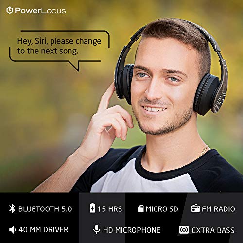 PowerLocus Bluetooth Over-Ear Headphones, Wireless Stereo Foldable Headphones Wireless and Wired Headsets with Built-in Mic, Micro SD/TF, FM for iPhone/Samsung/iPad/PC (Camo) - Image 4