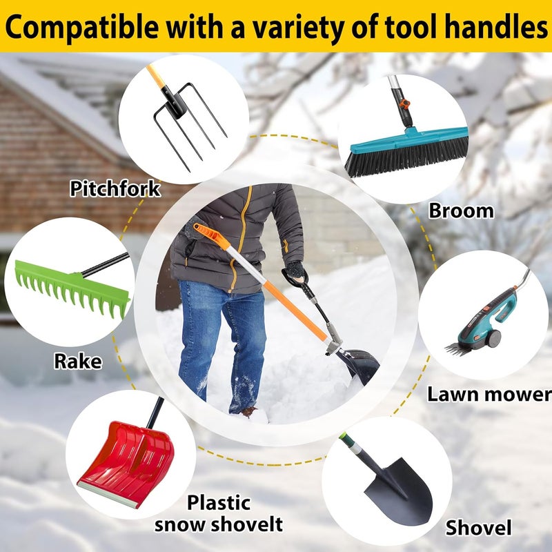 Phoncoo Universal Shovel Handle, Strain-Reducing Elasticity Snow Shovel Handle Ergonomic Back Saver Handle for Snow Shovels, Rakes, Weedeater and Other Gardening Tools - Image 3