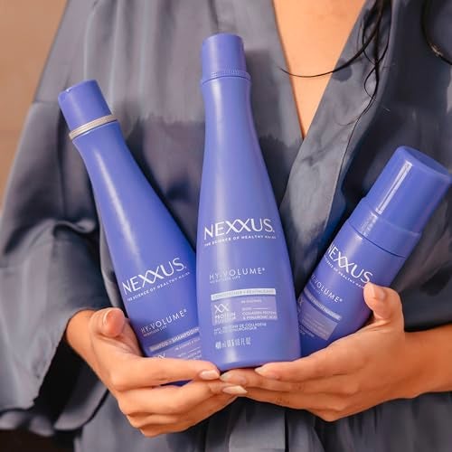 Nexxus شامبو وبلسم ورغوة نيكسيز هاي-فولوم وزن خفيف، 3 عبوات بروتين فيوجن مع بروتين الكولاجين وحمض الهيالورونيك للشعر المسطح والضعيف لمدة 48 ساعة من الحجم 13.5 أونصة سائلة و5.5 أونصة سائلة - Image 5