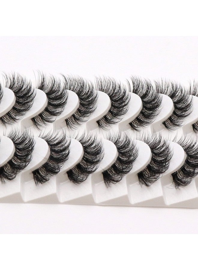 فيليشا رموش روسية مع شريط شفاف يشبه وصلات الرموش D Curl Lash Strips 10 أزواج (Dt11) - Image 4