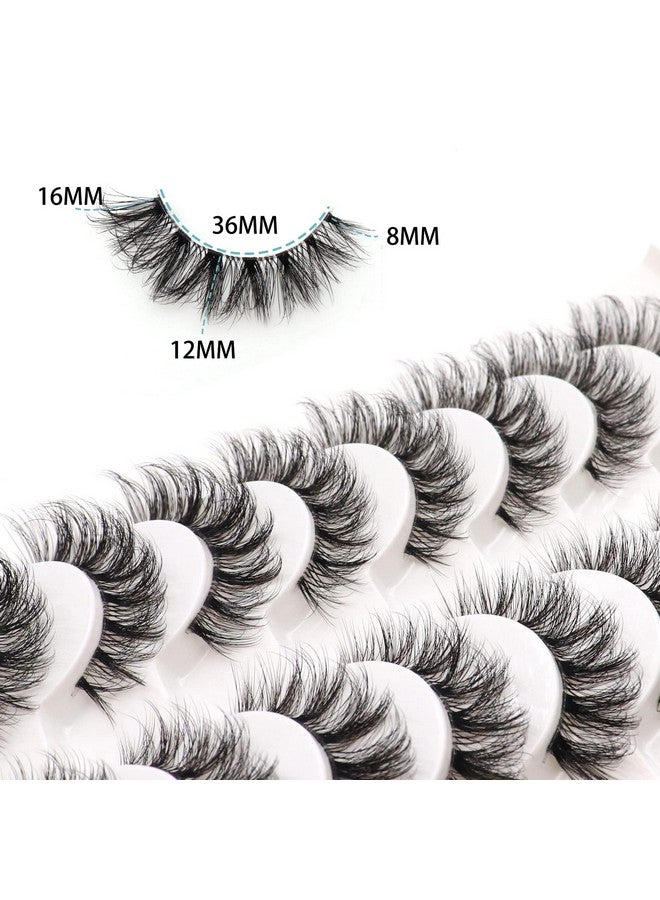 فيليشا رموش روسية مع شريط شفاف يشبه وصلات الرموش D Curl Lash Strips 10 أزواج (Dt11) - Image 3