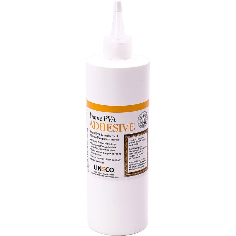 Lineco لاصق LINECO PVA، لاصق إطارات الصور، يلتصق بالخشب أو MDF، يجف بشكل شفاف ومرن، 16 أونصة، مثالي للحرف الفنية لإطارات الورق والمجموعات وتجليد الكتب - Image 1