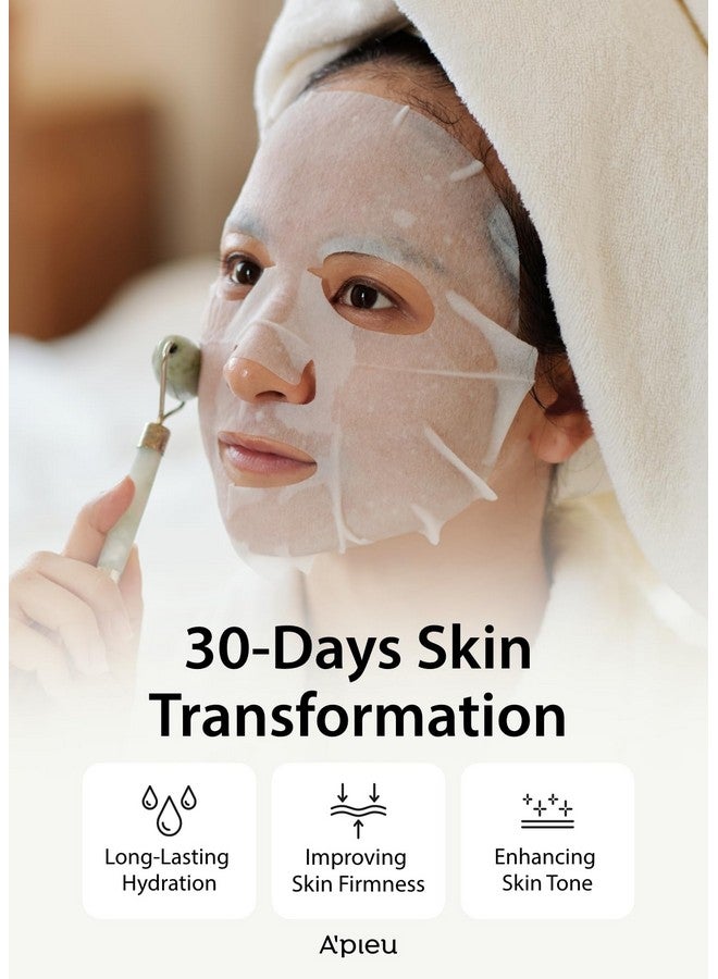 A'PIEU Daily Sheet Mask (Green Tea) - Moisturizing Korean Face Masks, 30-day supply, Lyocell fabric for comfort, Saturated with Green Tea Extract Essence - Image 3