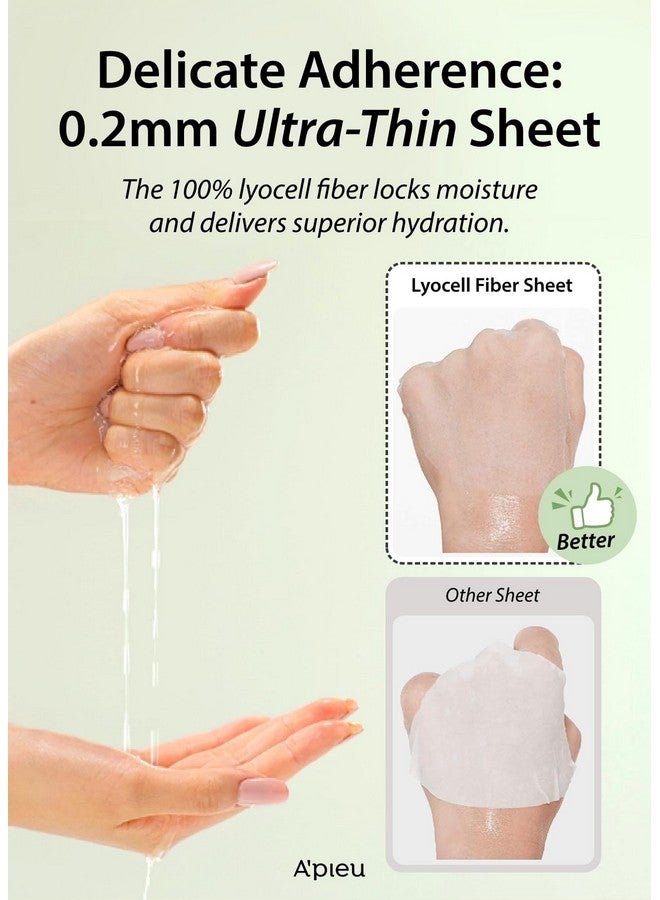 A'PIEU Daily Sheet Mask (Green Tea) - Moisturizing Korean Face Masks, 30-day supply, Lyocell fabric for comfort, Saturated with Green Tea Extract Essence - Image 5