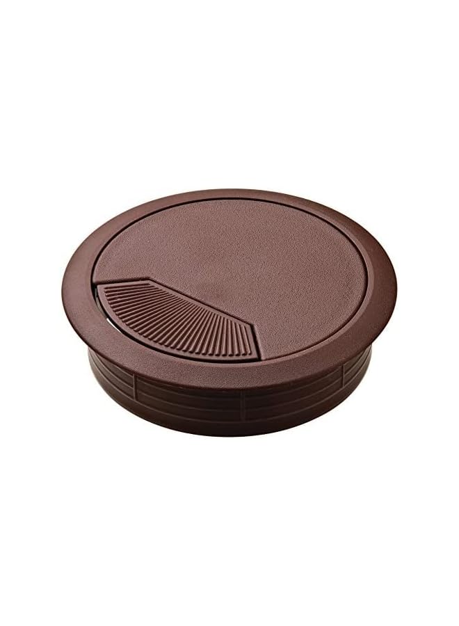 QUOTEL غطاء كابل الكمبيوتر البلاستيكي لتنظيم الأسلاك على المكتب (عبوة من 3) (60 مم، بني) - Image 2