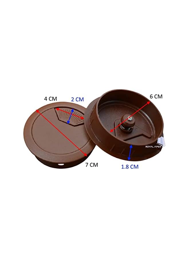 QUOTEL غطاء كابل الكمبيوتر البلاستيكي لتنظيم الأسلاك على المكتب (عبوة من 3) (60 مم، بني) - Image 3