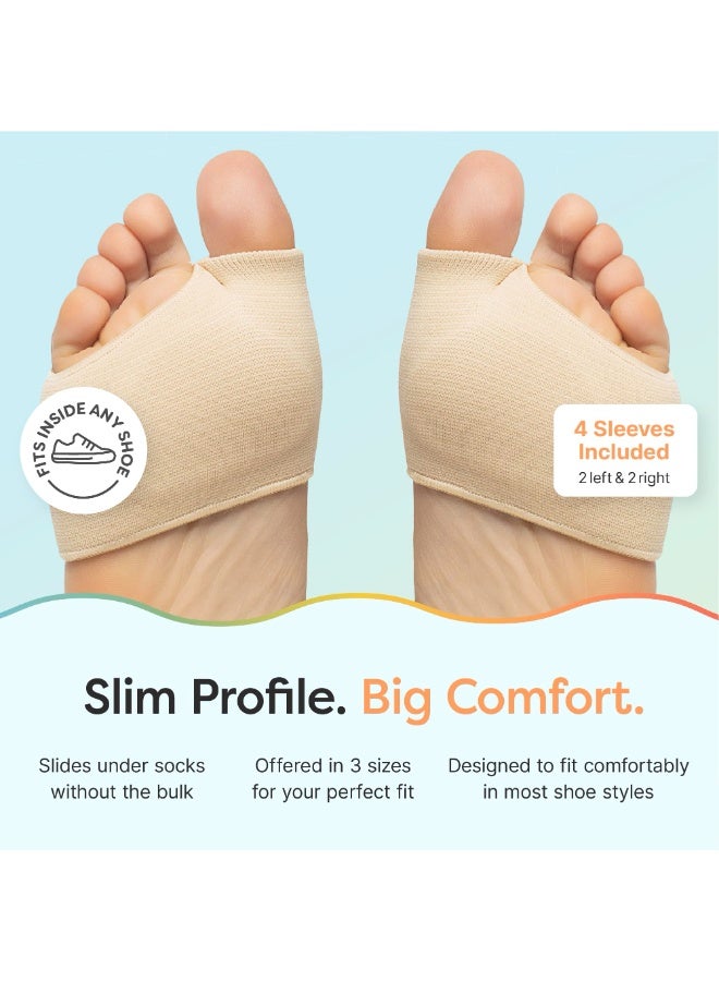 jaexest Two pairs of metatarsal pads Breathable elastic fabric Relieves forefoot pain Suitable for sesamoiditis, metatarsalgia, Morton's neuroma Unisex (Beige, Medium) - Image 4